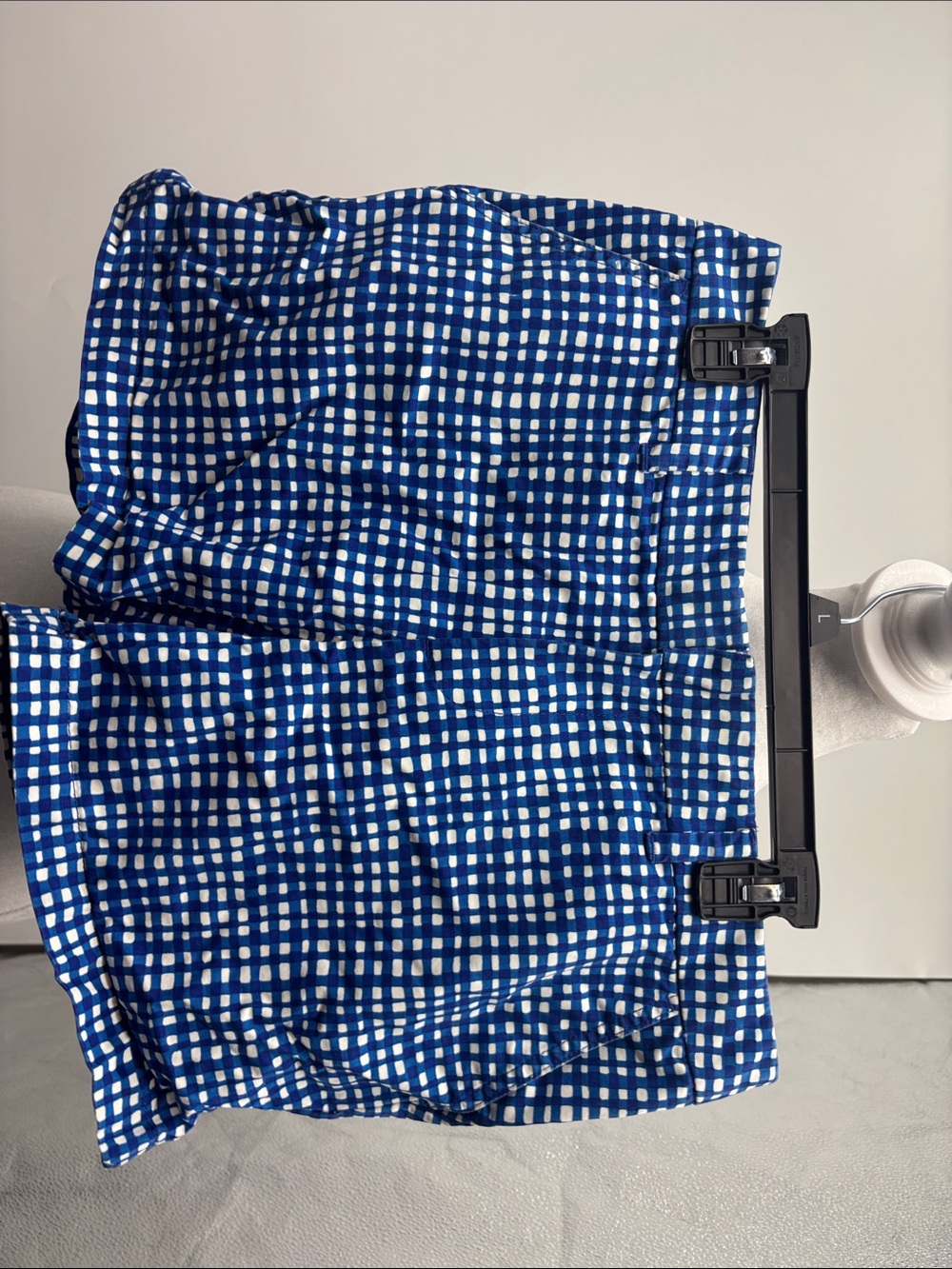 Tommy Hilfiger Blue and White Checkered Women's Shorts